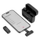 Microfone de Lapela Wireless Lightning Sublime c/ adaptador Type-C