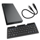 Kit Produtividade em Movimento: Teclado Bluetooth + Cabo Mini + Bateria Portátil