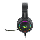 Headset Gamer Redragon H270-rgb Mento, Preto, Drivers 50mm, Controle De Volume RGB, USB + P2, Banhado Com Microfone