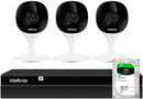 Kit 3 Câmeras Wi-fi Imx C Intelbras Gravador Nvr Nvd 1404 4 Canais + Hd 1tb