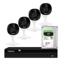Kit 4 Câmeras Intelbras Imx Full HD, Wi-fi + HD 1TB + Nvd 1404