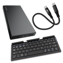 Kit Produtividade em Movimento: Teclado Bluetooth + Cabo Mini + Bateria Portátil